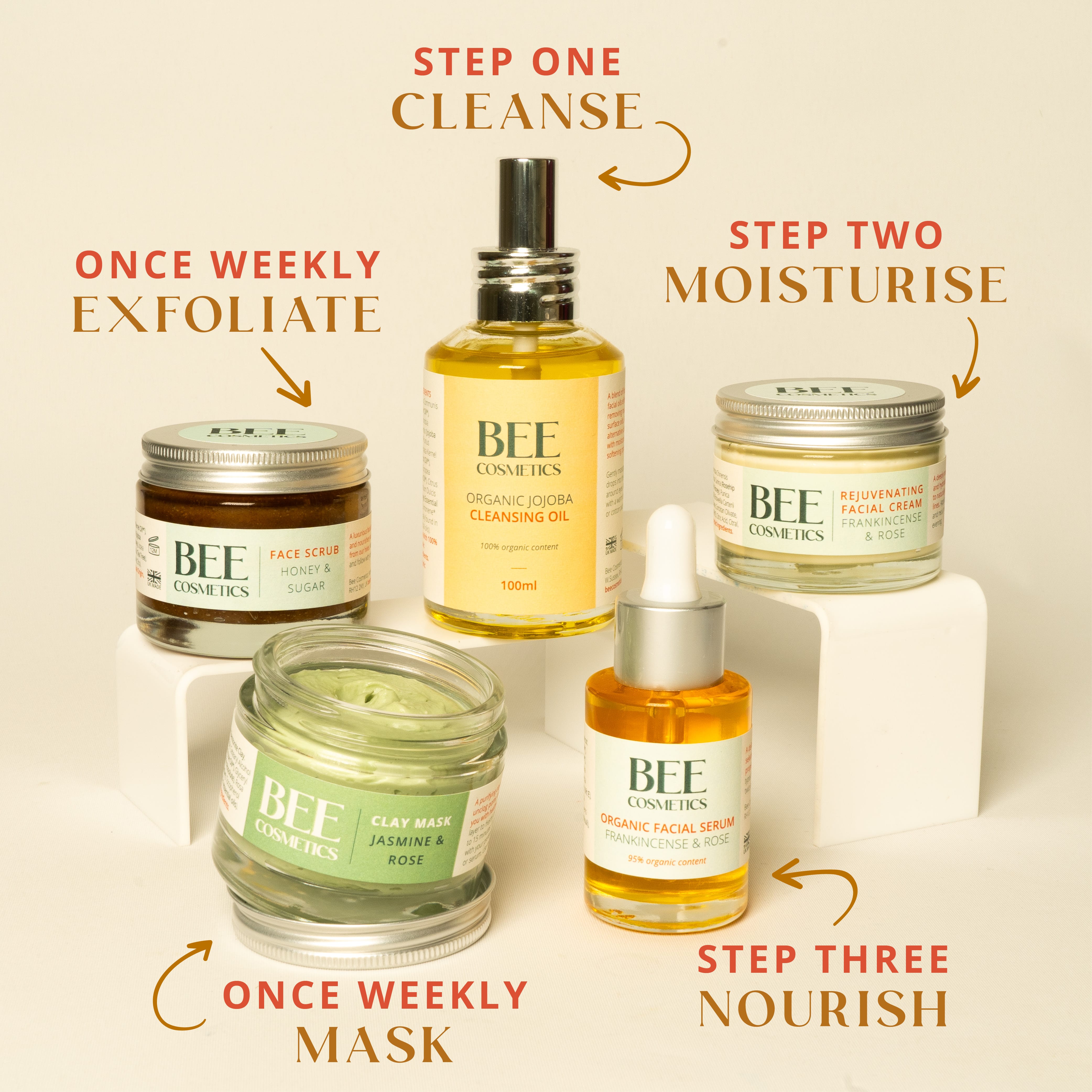 Skincare Routine Set | Natural Daily Face Care Collection | Bee